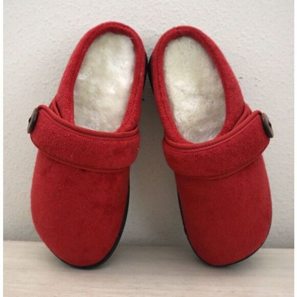 Glolily WMN's Sz 6M Red Mia Faux Shearling Lined Indoor/Outdoor Comfy Slippers - Picture 12 of 16